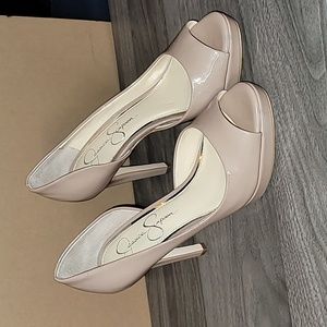 COPY - Jessica Simpson JS-Diesta Peep Toe Platform D'orsay Pumps 6.5 nude
